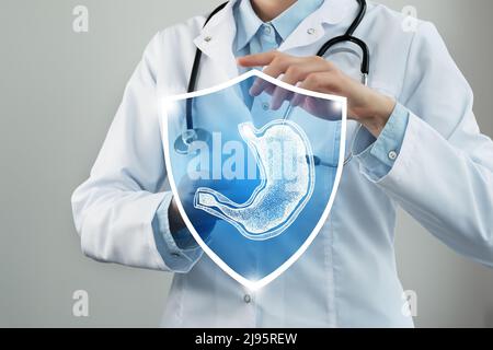 Schutz`s Gesundheits- und Genesungskonzepts des Patienten. Neutrale Farbpalette, Kopierbereich für Text. Stockfoto